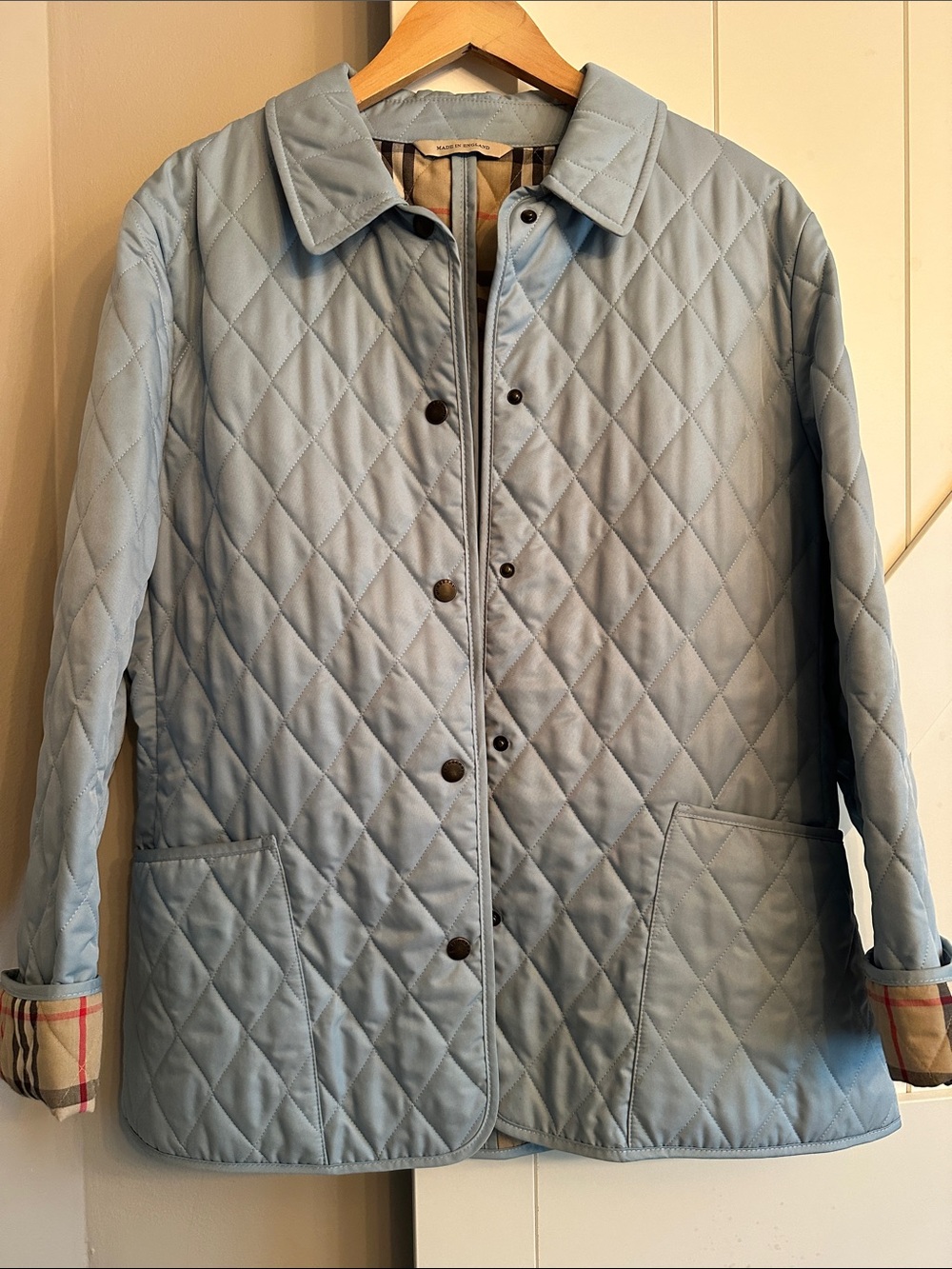 Burberry Light Blue Quilted Puffer Jacket
